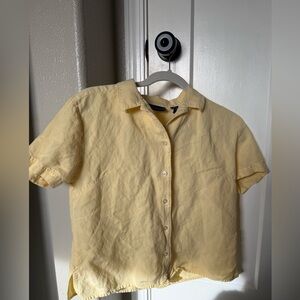 Adorable butter yellow button up